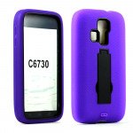 Wholesale Kyocera Hydro Icon C6730 Armor Hybrid Stand Case (Purple Black)